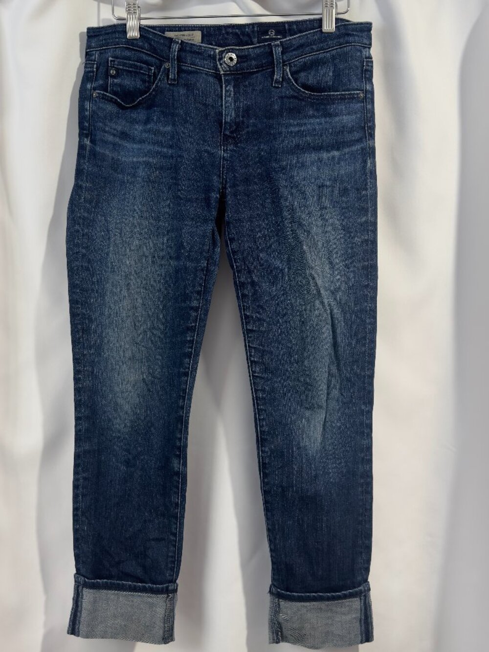 AG Adriano Goldschmied Jeans Womens 28 Blue The Stevie Cuff Slim Straight Cuffed